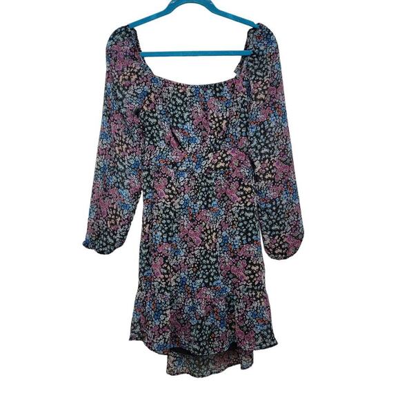 Ditzy Floral Tie Back Ruffle Dress Rewind Medium Blue Purple Peasant - Picture 1 of 15